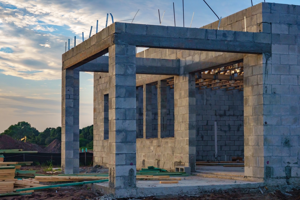 Zoom sur la charpente en béton